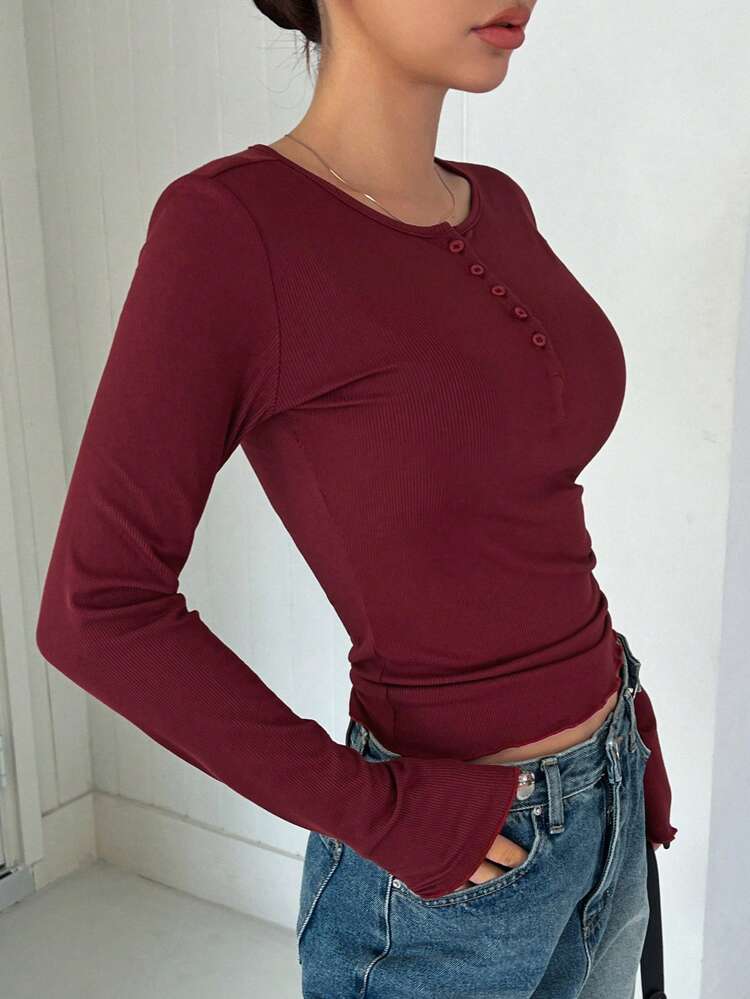 Women's Round Neck Long Sleeve T-Shirt,Fall Clothes
