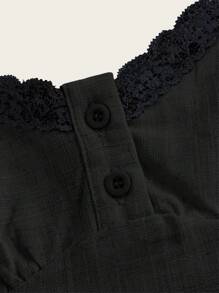 COSMINA Ladies' Lace Patchwork Camisole Top For Casual And Vacation - Black - View 3