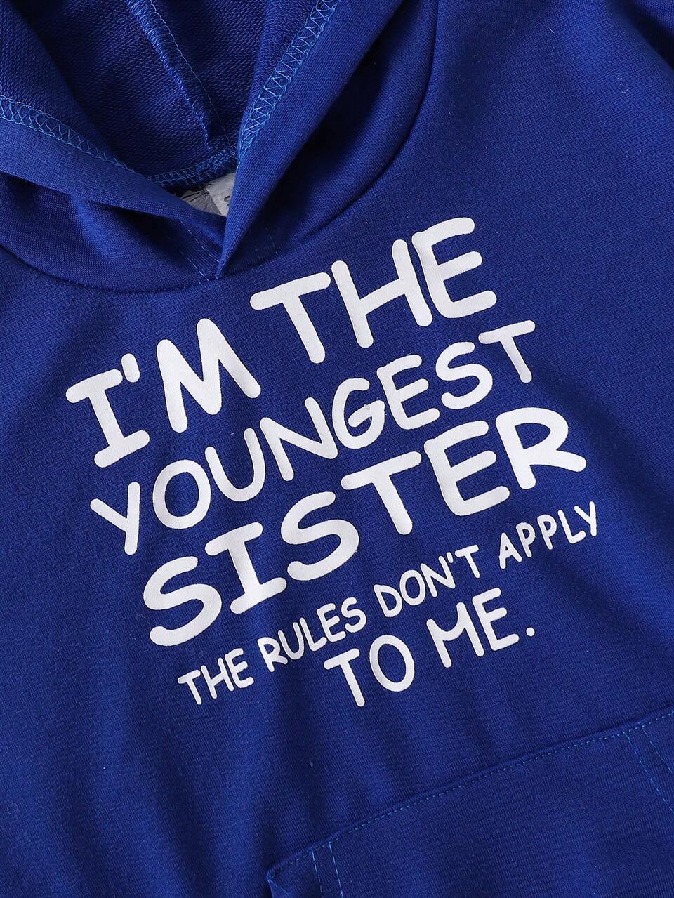 Young Girl's Casual Sporty Hooded Sweatshirt With English Slogan Print For Fall/Winter