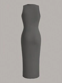 SHEIN EZwear 緊身針織無袖連衣裙