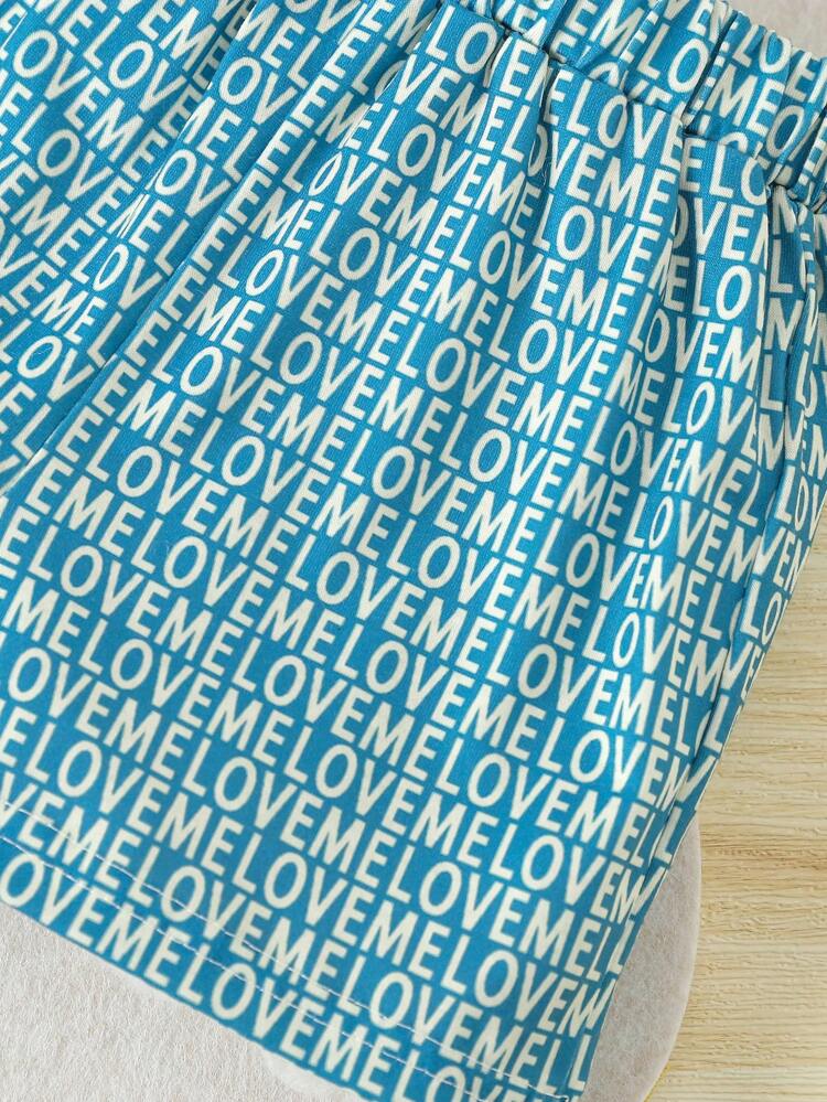 Baby Girl Polka Dot & Letter Print Leisure Loose Home Outfits