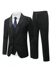 Manfinity Mode Men'S Plus Size Solid Color Suit