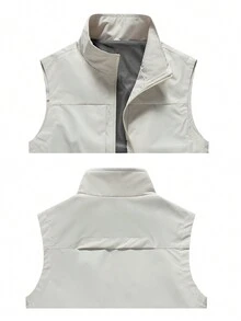 Men's Outdoor Lightweight Cargo Vest - Beige - View 4