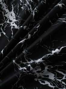 1pc Black Marble Pattern Print Polyester Duvet Cover, Modern Style Soft& Breathable Duvet Cover Only For All Seasons