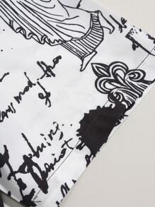 Men Slogan Graphic Shirt Without Tee