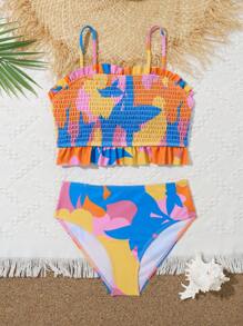 随机印花比基尼套装，适合少女夏日海滩 - 彩色 - 查看 1
