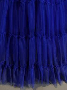 SHEIN Flower Embroidered Tulle Layered Spaghetti Strap Elegant Vacation Dress For Tween Girls, Suitable For Holiday, Performance, Wedding, Party And All Seasons - Blue - View 4