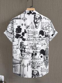 Men Slogan Graphic Shirt Without Tee