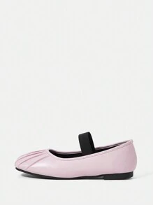 Zapatos Planos De Color Liso Para Mujer - Rosa - Ver 1