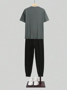 Manfinity Homme 男士短袖和褲子套裝 - 彩色 - 查看 2