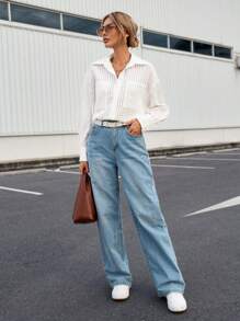 SHEIN Essnce Camisa Casual De Primavera Para Mujeres