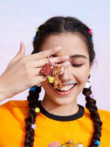 TOM & JERRY X SHEIN 2pcs Classic Series Cat And Mouse Design Keychain - Multicolor - View 7