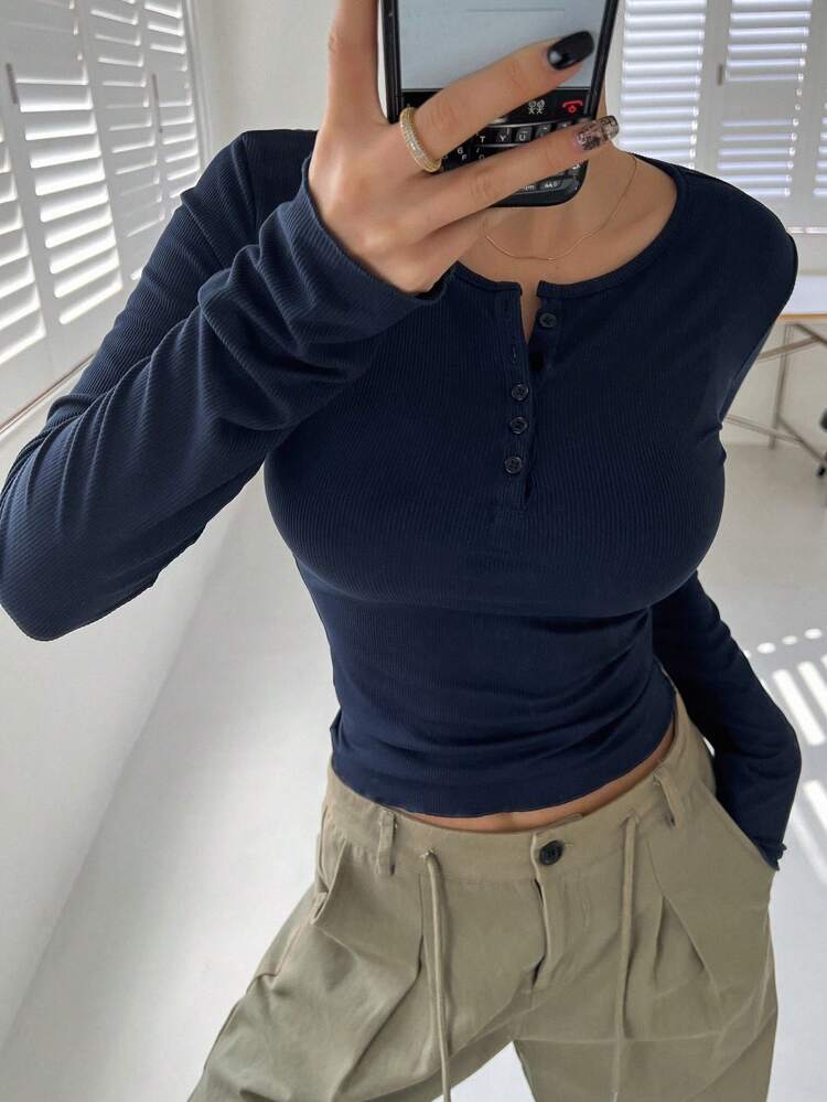 Ladies' Round Neck Long Sleeve T-Shirt