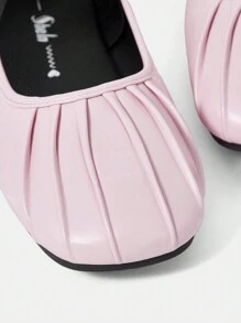 Zapatos Planos De Color Liso Para Mujer - Rosa - Ver 3