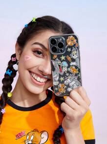 TOM & JERRY X SHEIN 半透明手繪手機殼 - 無色 - 查看 5