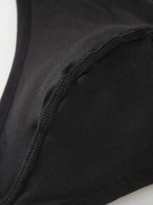 男士字母印花抽绳丁字裤性感内裤 - 黑色 - 查看 3