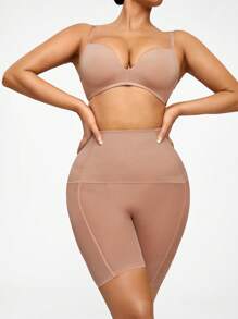 Women'S Mesh Splicing Shapewear Bottoms - Apricot - View 1