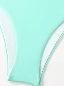 SHEIN Swim 女性熱帶植物印花泳衣套裝,嘉年華專屬 - 彩色 - 查看 4