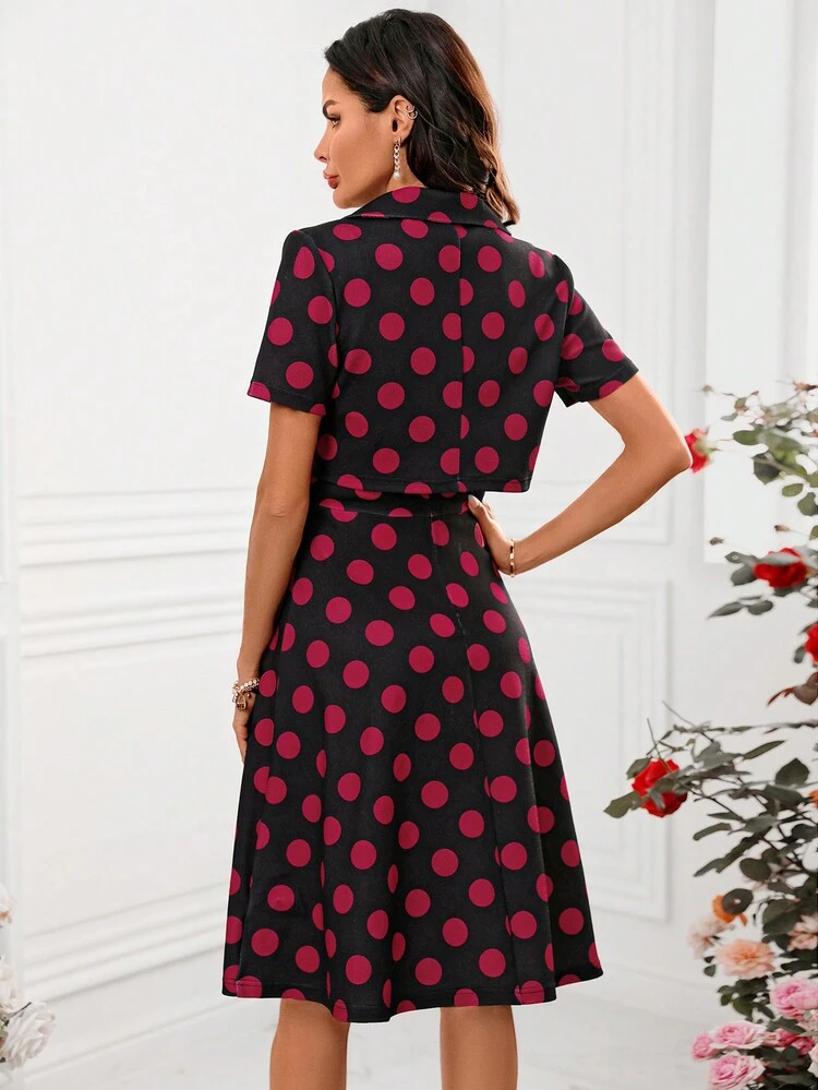 Women'S Polka Dot Printed 2pcs/Set Outfit