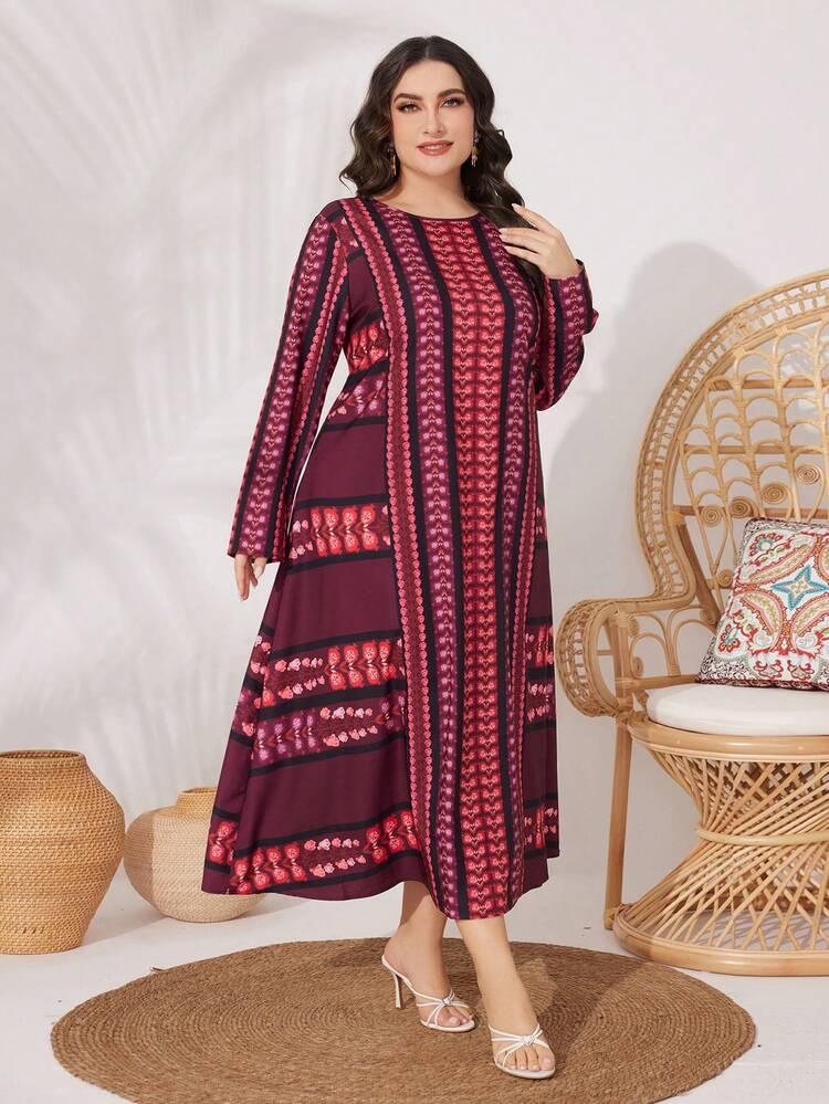 Plus Size Floral Patchwork Dress