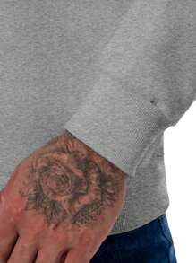 Men's Bus Letter Print Sweatshirt - Light Grey - View 3