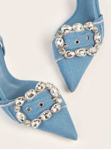Ladies' High Heel Pumps, Elegant, Kitten Heels, Party - Blue - View 6