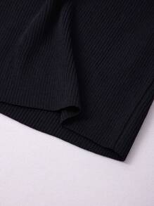 SHEIN Clasi Plus Size Sleeveless Lace Trim Knit Top - Black - View 6