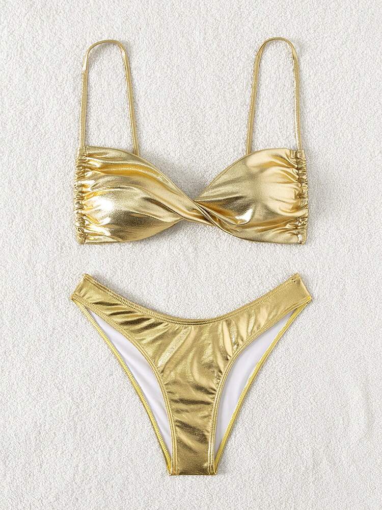 Summer Beach Metallic Underwire Bikini Set