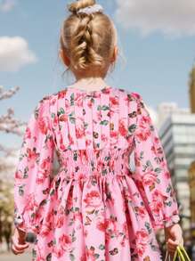 SHEIN Vestido Para Niñas Pequeñas - Rosa - Ver 3