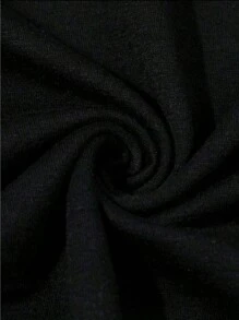 SHEIN LUNE 女士雛菊和字母圖案背心 - 黑色 - 查看 4