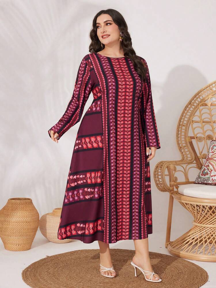 Plus Size Floral Patchwork Dress