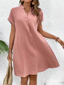 EMERY ROSE Women'S Short Sleeve Batwing Dress - Pink - View 5