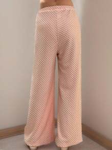 Flirla Solid Color Wide Leg Straight Pants Fall Cloth For Women - Pink - View 4