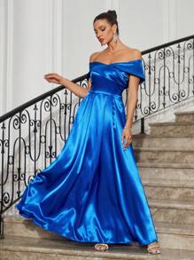 SHEIN Belle 優雅華麗浪漫的伴娘禮服 - 藍色 - 查看 6