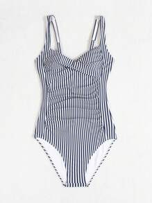 SHEIN Swim Của phụ nữ Sọc & Xếp li Áo tắm một mảnh Lễ hội hóa trang - Nhiều màu - Xem 8