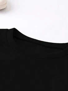 SHEIN LUNE Của phụ nữ Kích thước lớn Xì phé In Vòng cổ Áo nỉ - màu đen - Xem 6