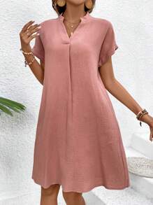 EMERY ROSE Women'S Short Sleeve Batwing Dress - Pink - View 4