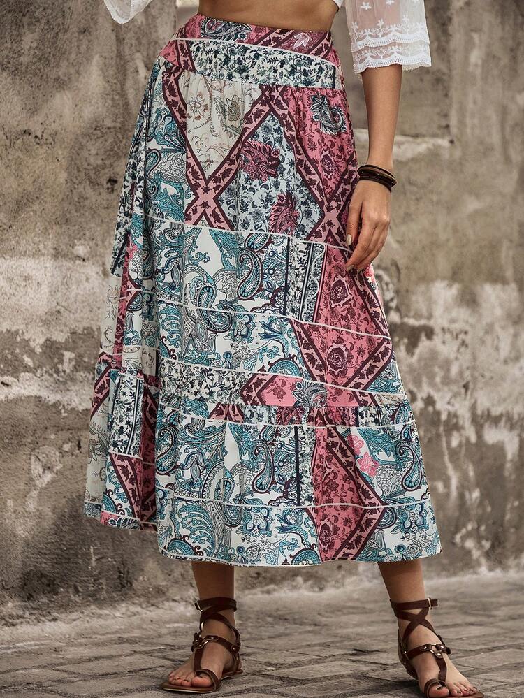 Women's Colorful Printed Skirt Fall Cloth For Women