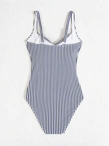 SHEIN Swim Của phụ nữ Sọc & Xếp li Áo tắm một mảnh Lễ hội hóa trang - Nhiều màu - Xem 6
