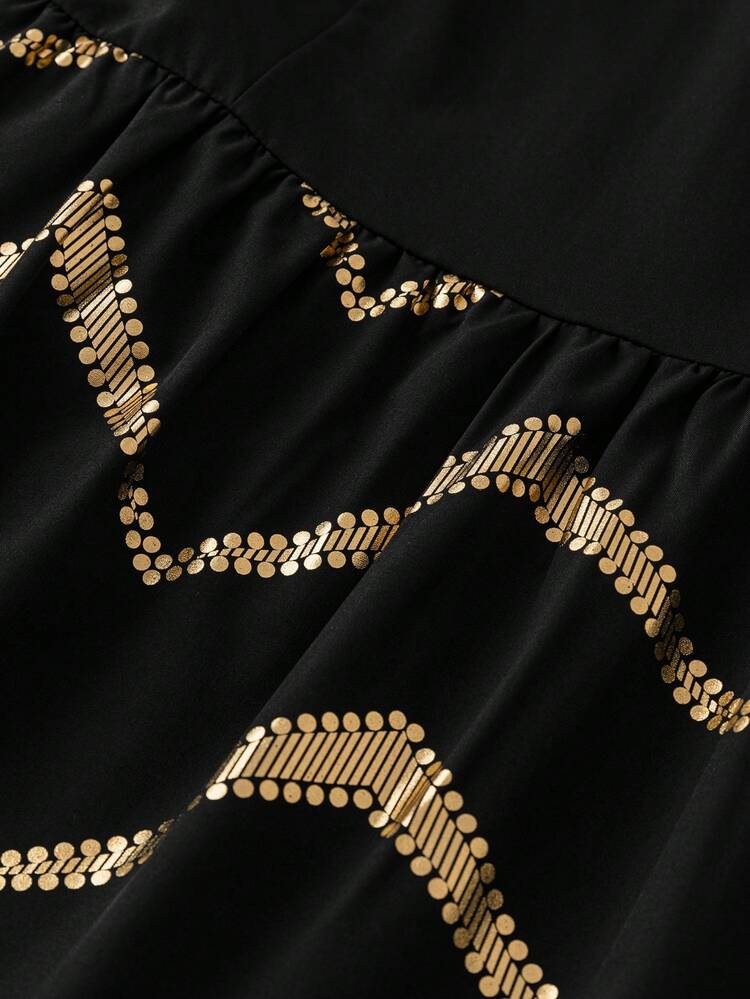 Women'S Short Sleeve Ruffle Hem Dress