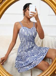 Aveloria 隨機刺繡無袖女裝連衣裙