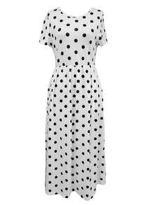Polka Dot Dress - White - View 3