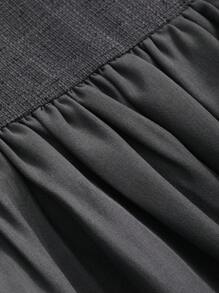 FRIFUL Women's Gray High Waist Textured Ruffle Edge Hem Skirt - Dark Grey - View 8