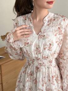 FRIFUL Đầm dài tay xòe in hoa dành cho nữ, trang phục đi nghỉ mát. - Nhiều màu - Xem 6