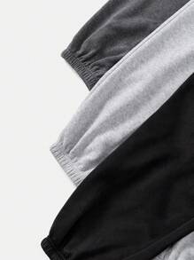 Flirla Hơn 3pcs Đồ họa Chữ cái Eo đàn hồi Quần thể thao - Nhiều màu - Xem 5