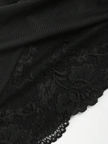 Sweetra Lace Splicing Wrapped Cross Neck Camisole Top For Women