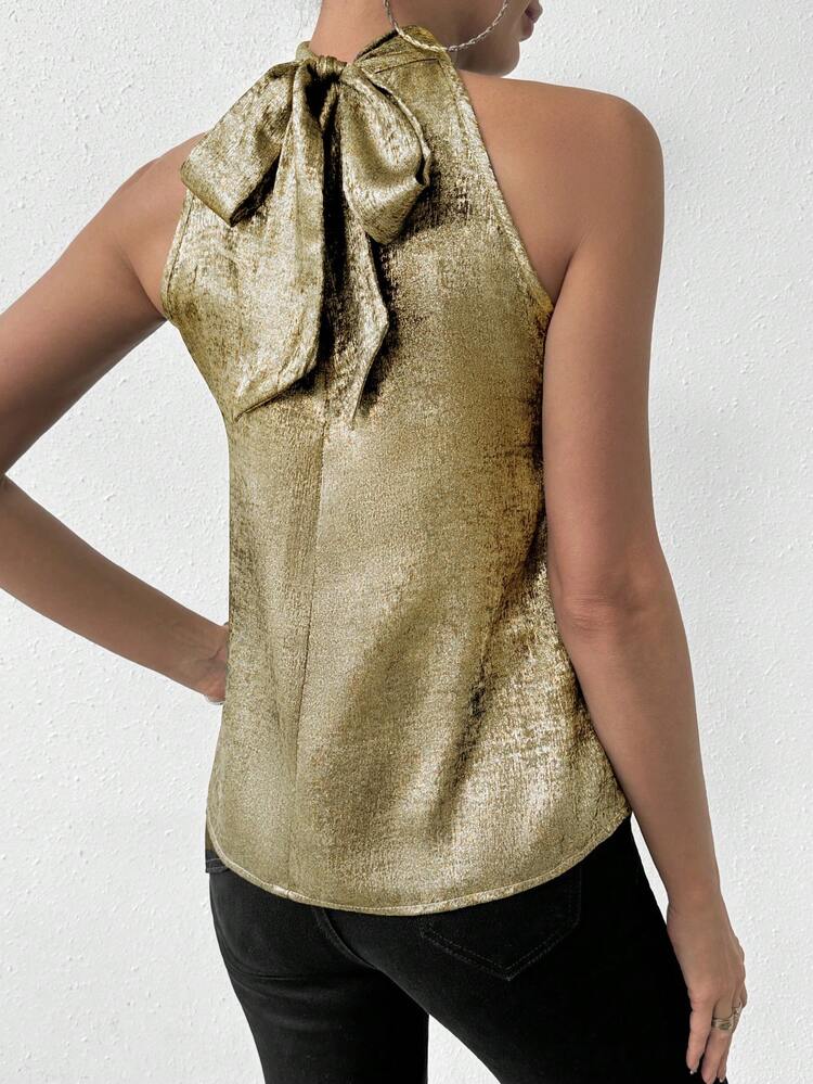 Women'S Back Knot Halter Top, Going Out Top