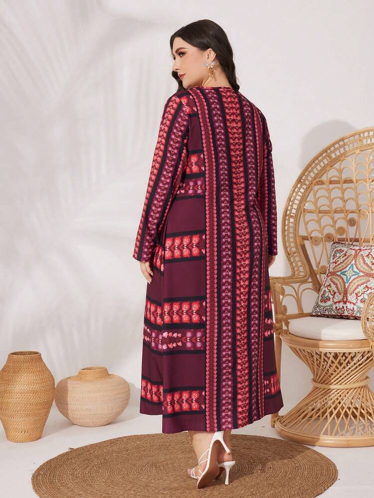 Plus Size Floral Patchwork Dress