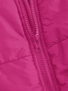 VaVaBold Women'S Short Sleeveless Padded Vest, Ladies Late Fall Casual Zipper Funnel Neck Regular Fit Hot Pink Plain Women Padded Coats, Winter Clothes Warmth/ Winter Clothes Fashion