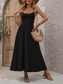 Breezaya Women'S Black Spaghetti Strap Dress - Black - View 3